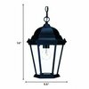 Homeroots 14 x 9.5 x 9.5 in. Richmond 1-Light Matte Black Hanging Light 398003